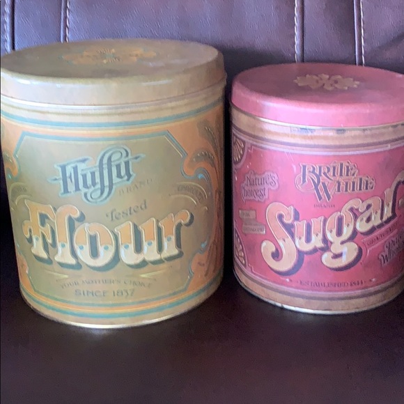 retro flour and sugar canisters